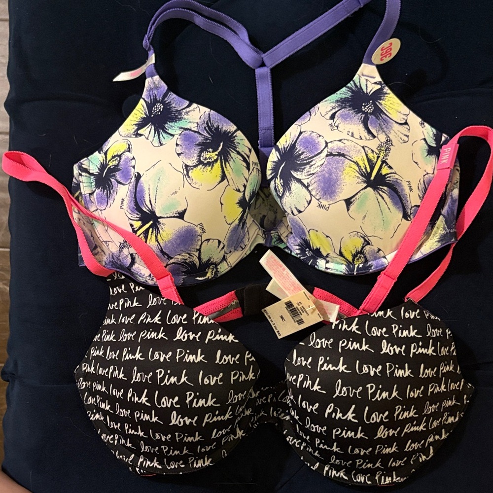 NWT PINK Victoria's Secret push up bras (2 packs)